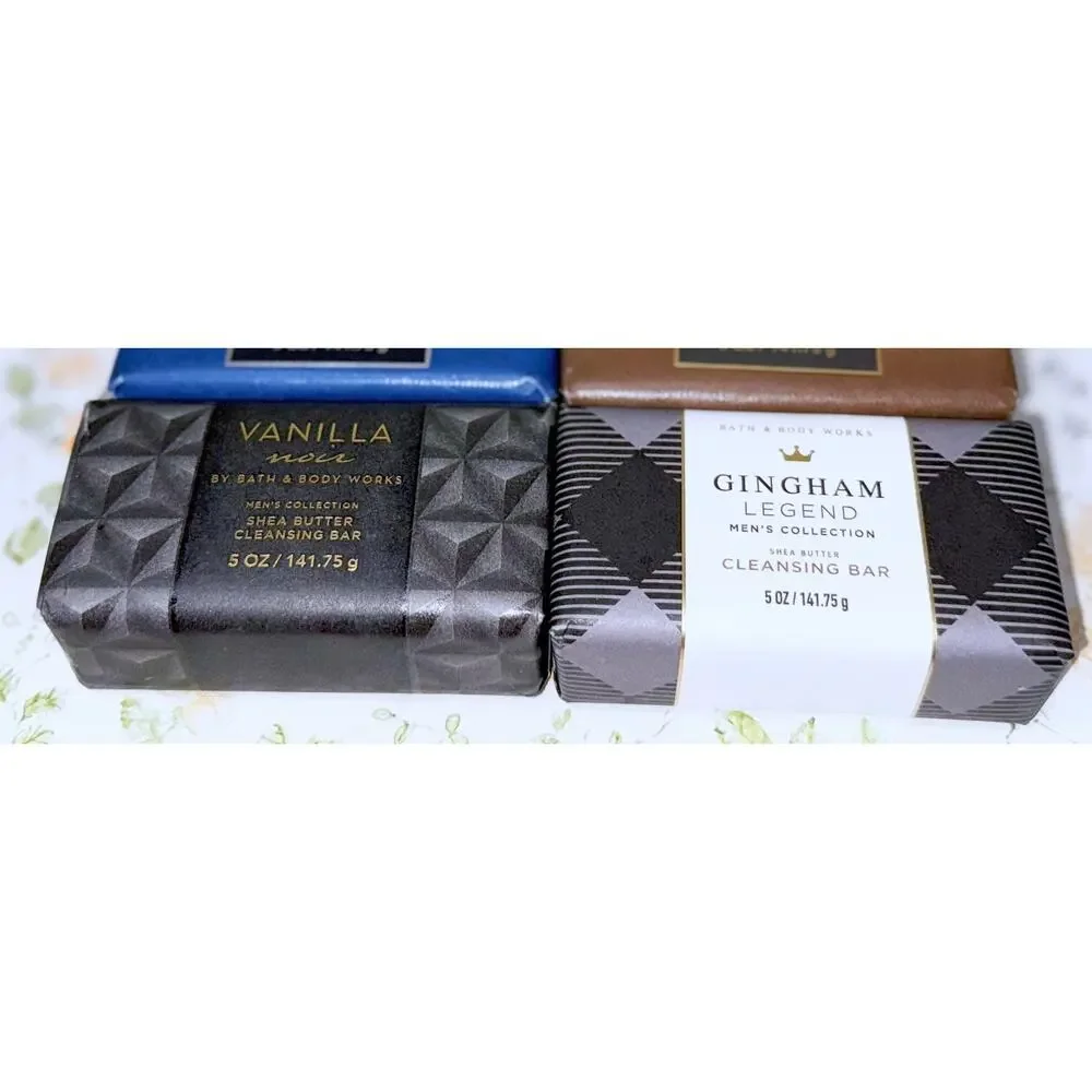Bath & Body Works 5oz Men's Collection Variety Shea Butter Cleansing Bar Soap x4